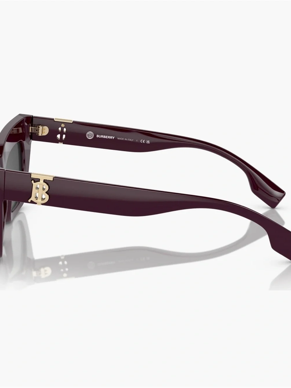 Burberry 51mm Cat Eye Sunglasses Violet Purple Gold Logo Authentic‎ NEW